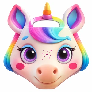 Unicorn Shaped Kids Notebook with Built-In Carry Handle Glossy Durable Cover 80 Pages for Drawing Writing Coloring and Notes 28 × 28 cm